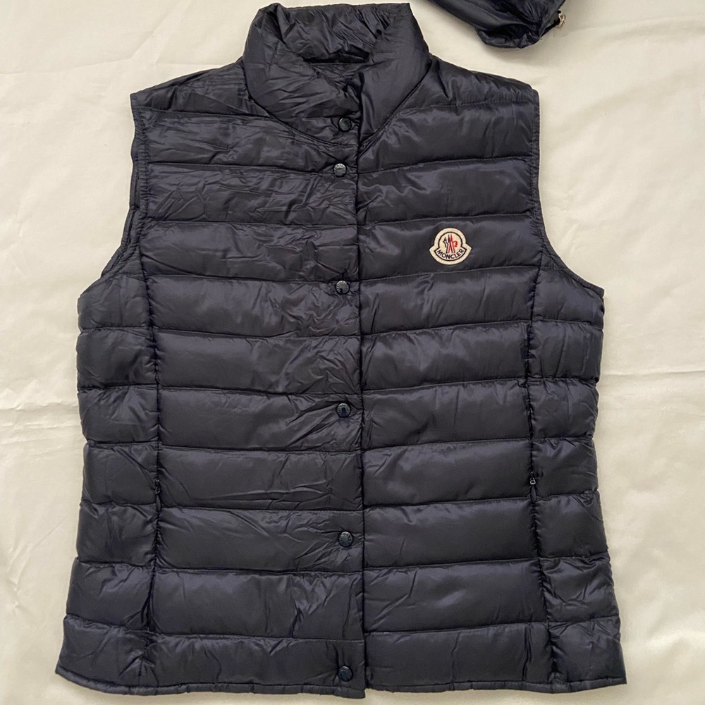 MONCLER Navy Down Liane Vest Size 2 Medium